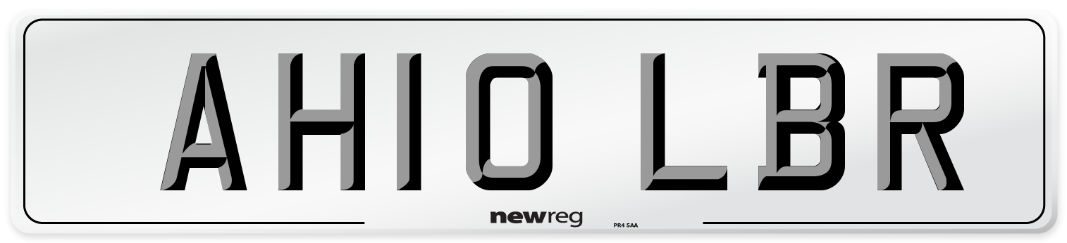 AH10 LBR Number Plate from New Reg